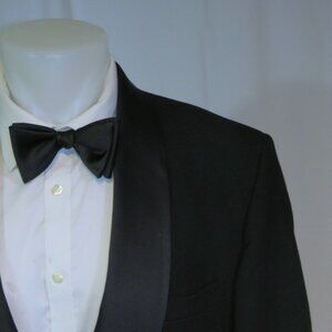 J. Press Black Barathea Vintage One Button Shawl Collar Tuxedo 43L